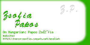 zsofia papos business card